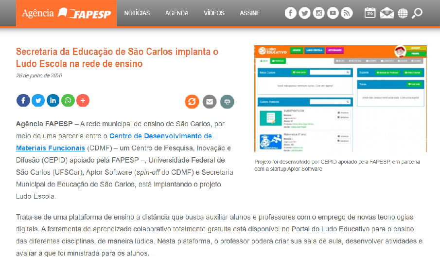 Secretaria da Educação de São Carlos implanta o Ludo Escola na rede de  ensino - Centro de Desenvolvimento de Materiais Funcionais CEPID-FAPESP